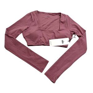 ALO Yoga Softsculpt Precision Long Sleeve Bra in Pink Wild Rose